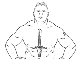 Libro da colorare di wrestling Brock Lesnar da stampare