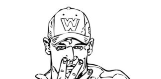 Wrestling John Cena coloring book to print