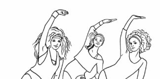 aerobics coloring book to print