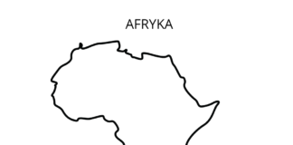 mapa Afriky na vyfarbenie k vytlačeniu