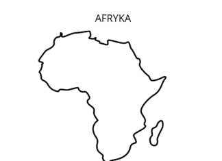 afryka mapa kolorowanka do drukowania