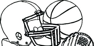 sports accessories coloring book to print