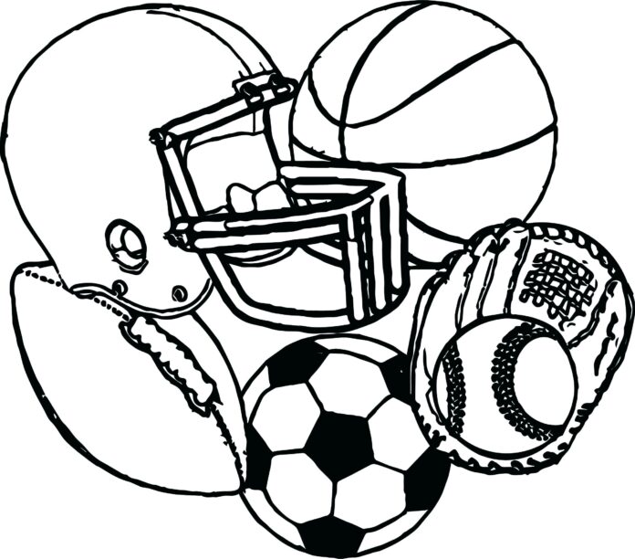 sports accessories coloring book to print