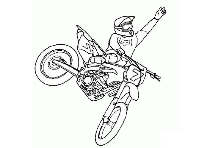 motorcycle stunts coloring book to print