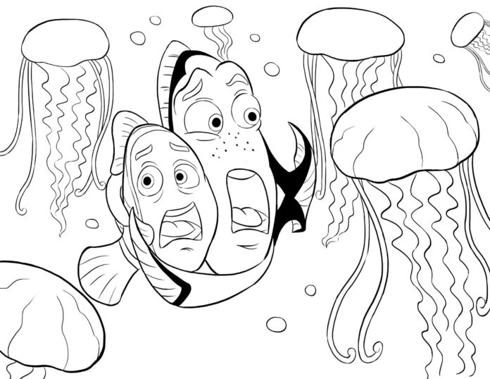 akvárium hol van Nemo nyomtatható kifestőkönyv