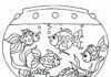 aquarium with fish coloring book to print