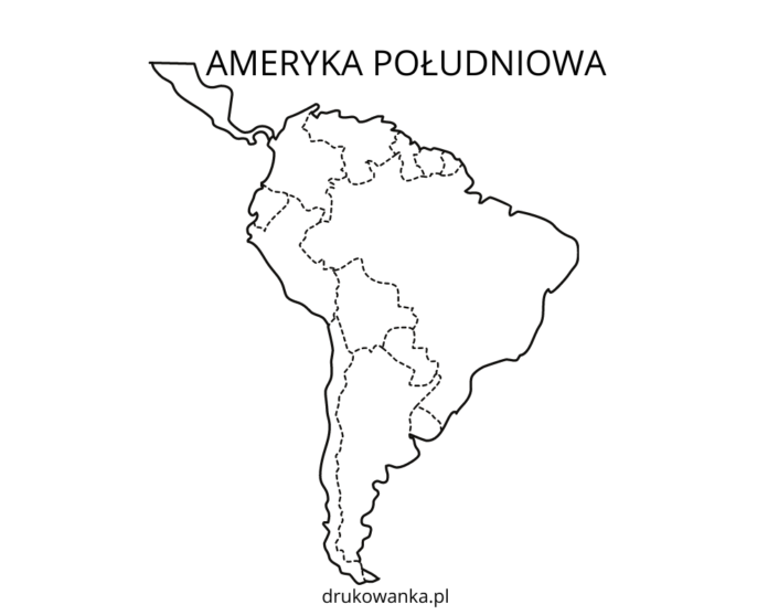 mapa južnej Ameriky na vyfarbenie k vytlačeniu