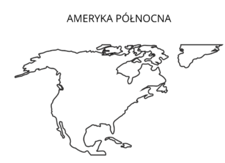 ameryka północna mapa kolorowanka do drukowania