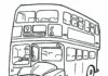 Anglický autobus dvojposchodový obrázok na vytlačenie