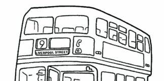 englischer Bus Doppeldecker Bild zum Ausdrucken