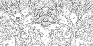 anti-stress painting forest coloring book to print