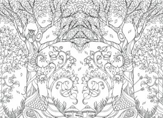 anti-stress painting forest coloring book to print