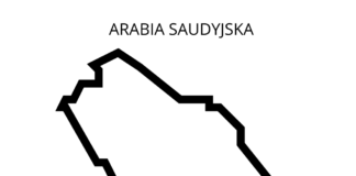 hoja para colorear del mapa de arabia saudí para imprimir