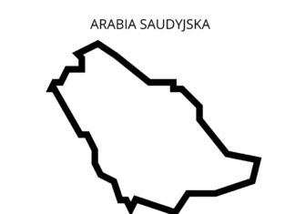 carte de l'arabie saoudite à colorier à imprimer