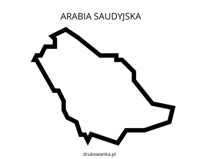 hoja para colorear del mapa de arabia saudí para imprimir