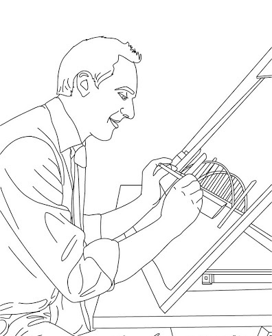 architect designs printable coloring book