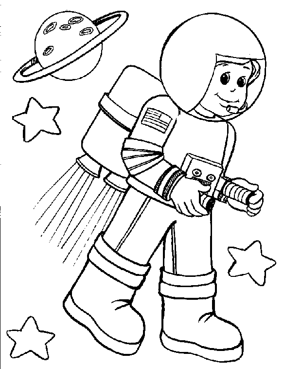 astronaut malebog til udskrivning