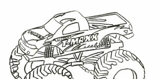 auto monster truck coloring book to print