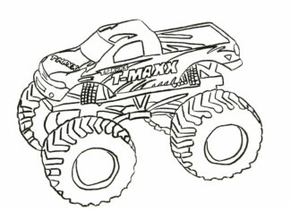 livre à colorier auto monster truck à imprimer