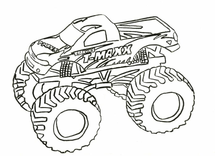 auto monster truck coloring book to print