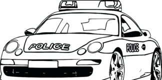 auto police coloring book to print