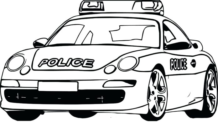 auto police coloring book to print
