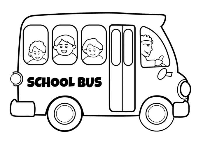 obrázek školního autobusu k vytisknutí