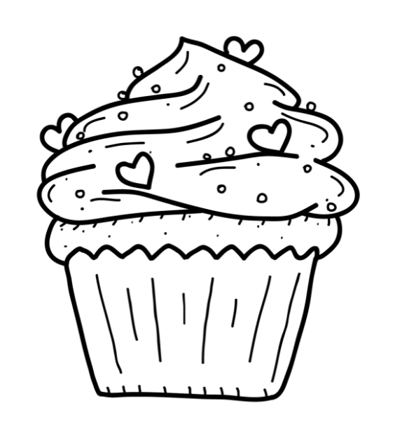 Cupcake-Malbuch zum Ausdrucken