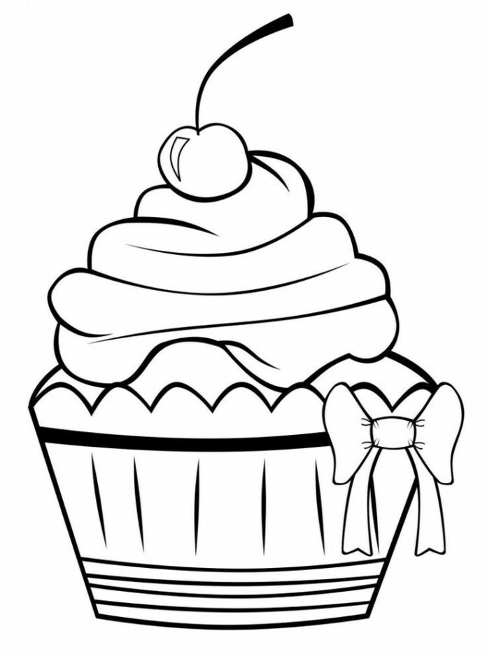 livre à colorier sur les cupcakes d'anniversaire à imprimer