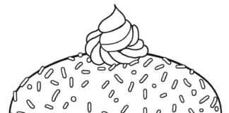 cupcake with sprinkles coloring book to print