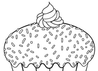 livre de coloriage "cupcake with sprinkles" à imprimer