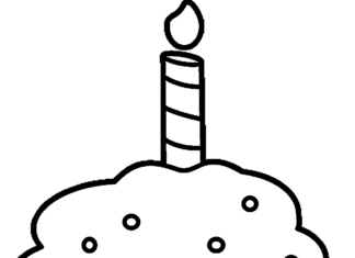 Cupcake mit einer Kerze Malbuch zum Ausdrucken