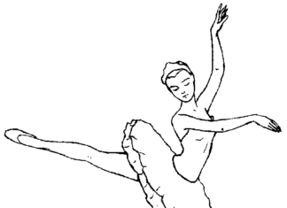 Ballerina practices printable picture