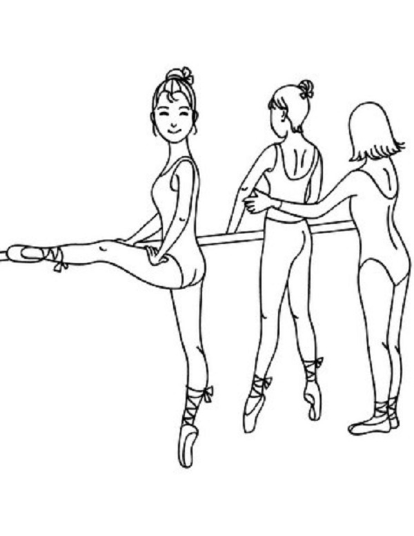 Libro para colorear La ciencia en la lección de baile imprimible y en línea