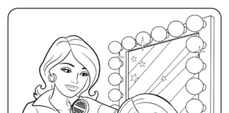 barbie at the barber shop coloring book to print