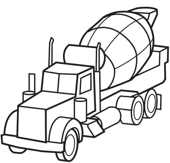 concrete mixer on wheels picture to print