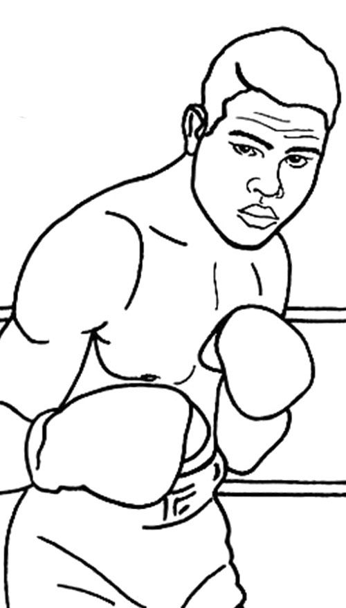 boxer v ringu - omalovánky k vytisknutí