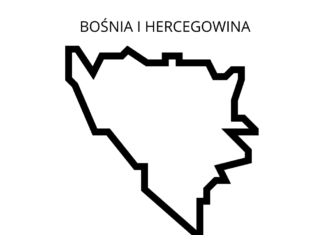 karta över Bosnien och Hercegovina karta att färglägga utskrivbar