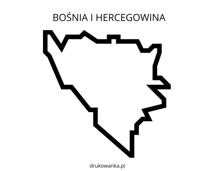 mapa Bosny a Hercegoviny na vyfarbenie k vytlačeniu