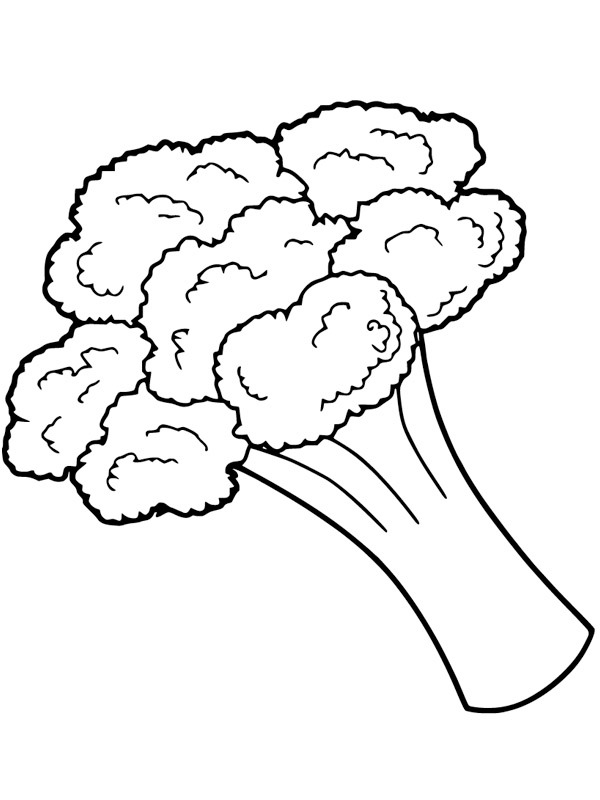 Brokolice pro děti k vytisknutí omalovánky
