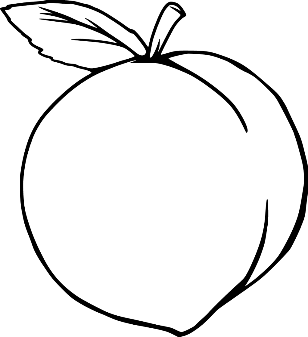 Pfirsich mit einem Blattbild zum Ausdrucken