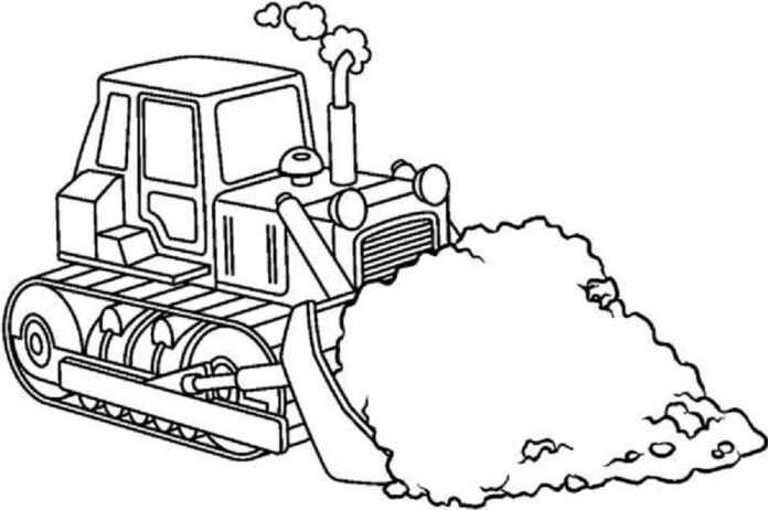 bulldozer in un'immagine stampabile del cantiere