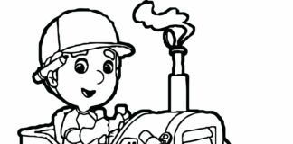 bulldozer dall'immagine del cartone animato da stampare