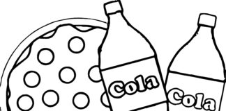 Bottle of cola coloring book to print
