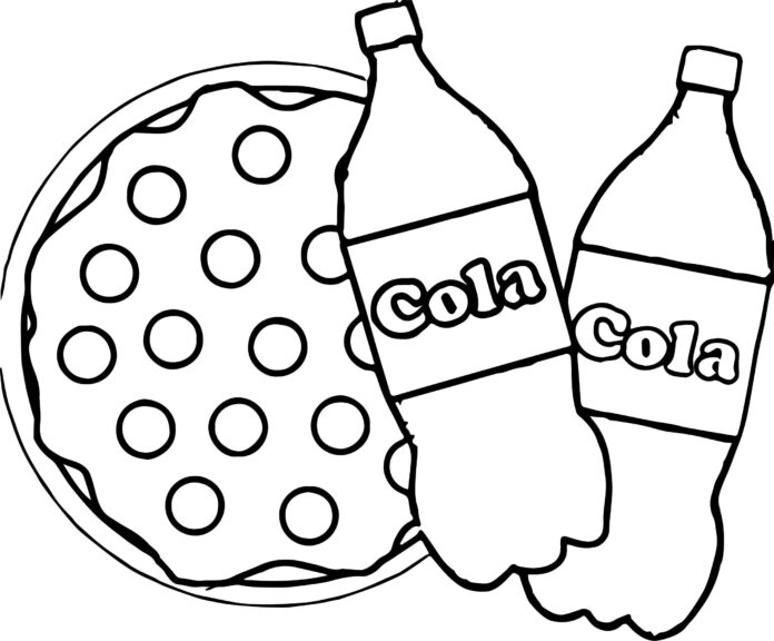 Bottle of cola coloring book to print