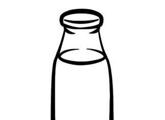 mjölkflaska färgläggningsbok som kan skrivas ut