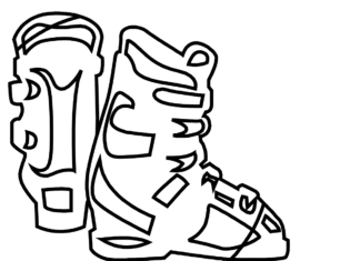 livre de coloriage sur les chaussures de ski à imprimer