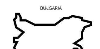 folha de coloração do mapa da bulgária para impressão