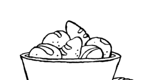 buns in a basket coloring book to print