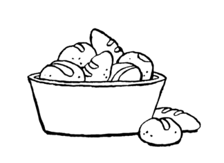 buns in a basket coloring book to print